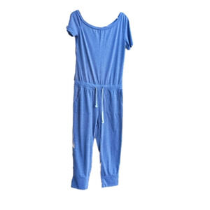 Medium Grey Off-the-Shoulder Romper Jumper One Piece Pants